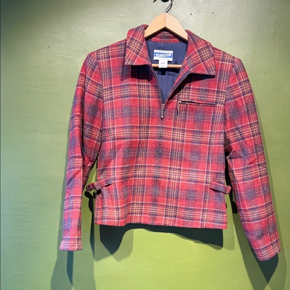 Vintage Pendleton Red and Blue Plaid Jacket